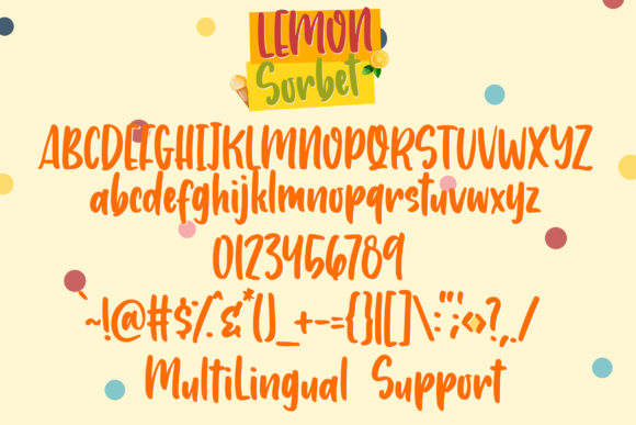 Lemon Sorbet Font PNG with transparent background - Preview 4