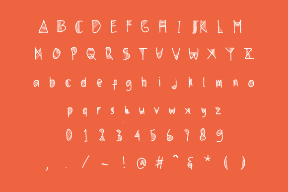Line Stripe Font PNG with transparent background - Preview 2