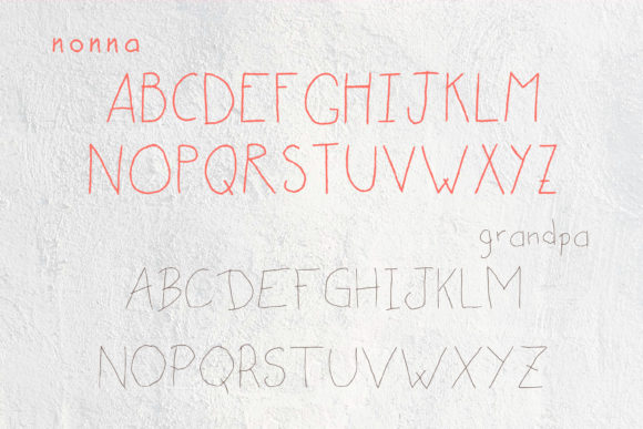Nonna + Grandpa Font PNG with transparent background - Preview 3