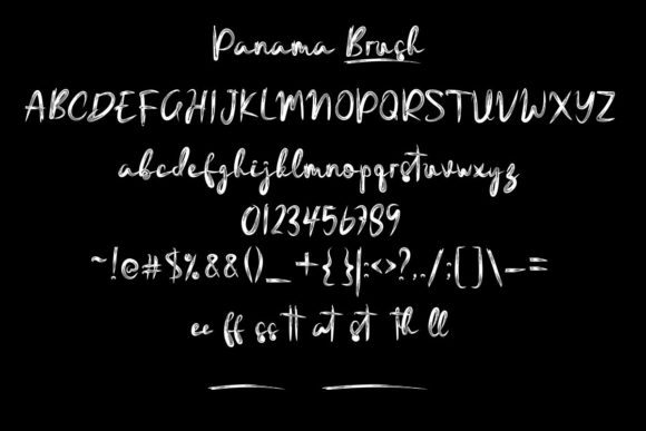 Panama Brush Font PNG with transparent background - Preview 4