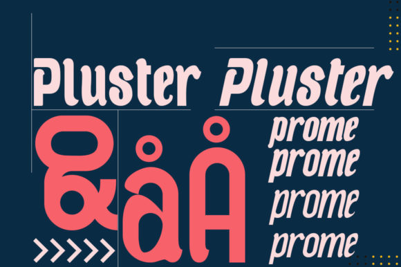 Pluster Font PNG with transparent background - Preview 3
