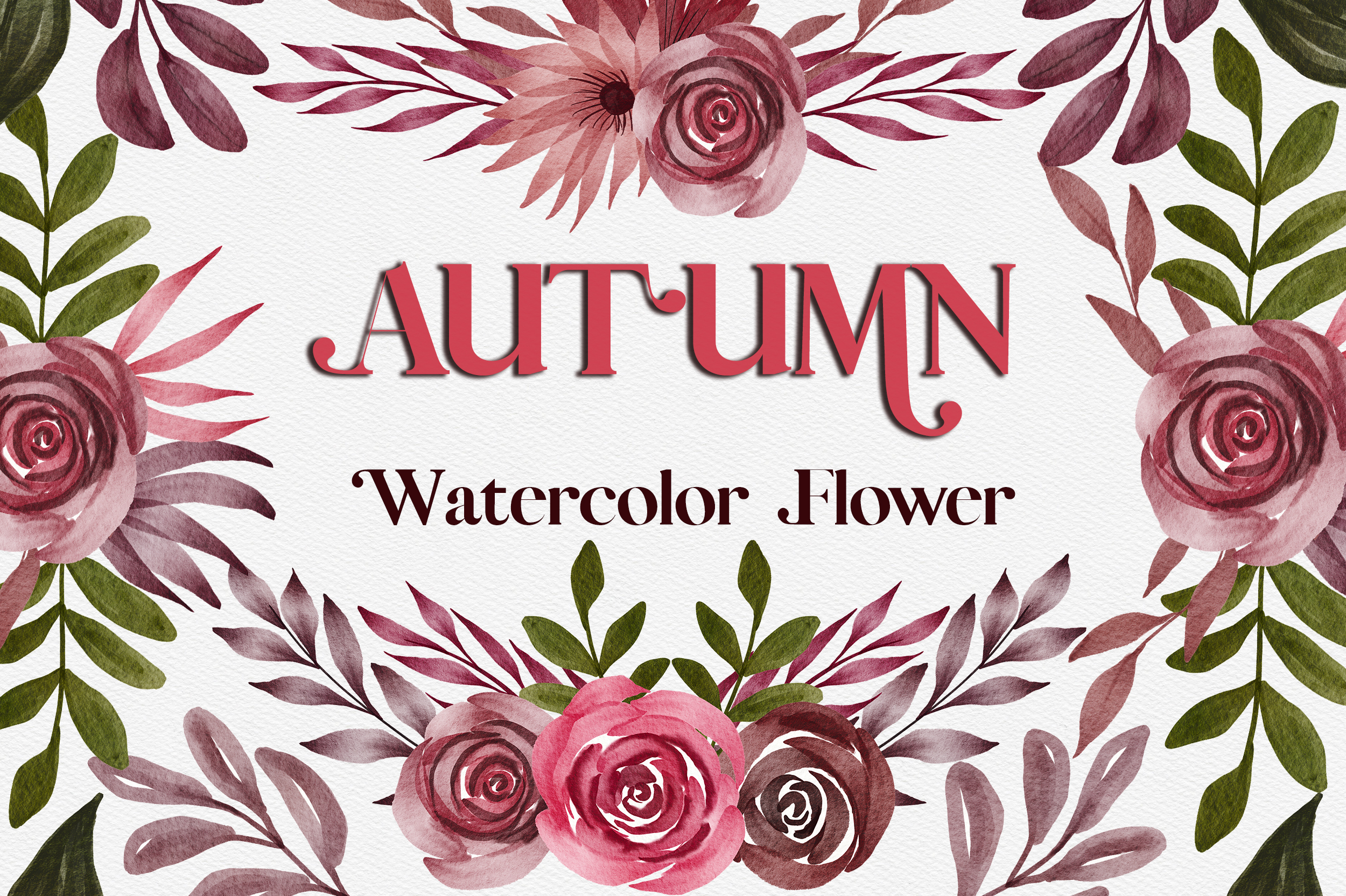 Autumn Watercolor Flower Clipart Graphic by PinkPearly · Creative Fabrica