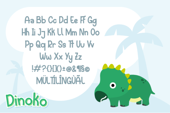 Dinoko Font PNG with transparent background - Preview 2