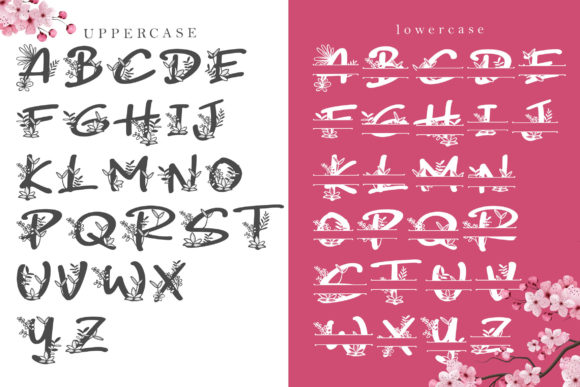 East Sakura Monogram Font PNG with transparent background - Preview 5