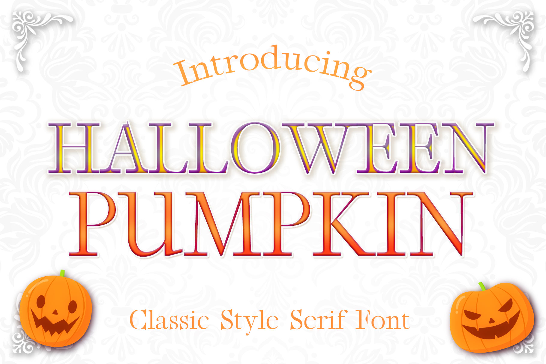 Halloween Pumpkin preview: bold authentic serif pumpkin font