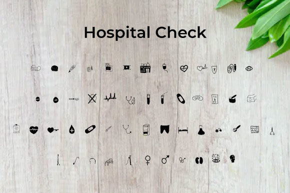 Hospital Check Font PNG with transparent background - Preview 1