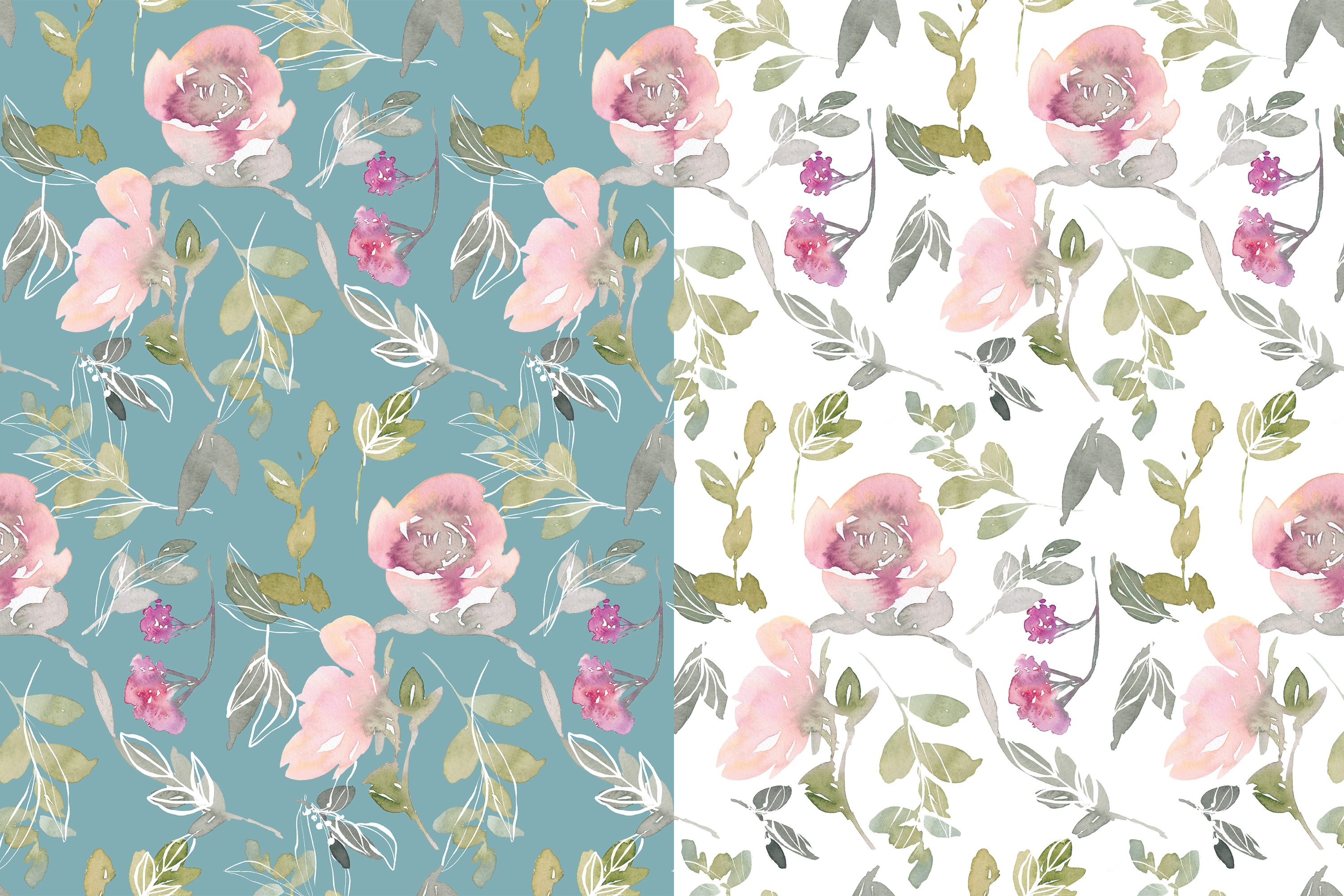 Watercolor Seamless Patterns Collection - photo 7