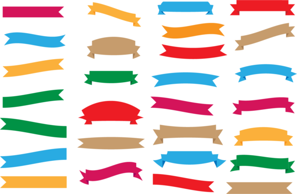 Set of 28 Ribbons Clipart Title Heading Graphic by PrincessPrint