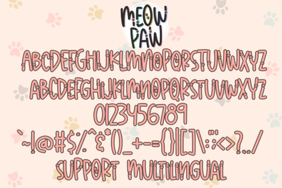 Meow Paw Font PNG with transparent background - Preview 4