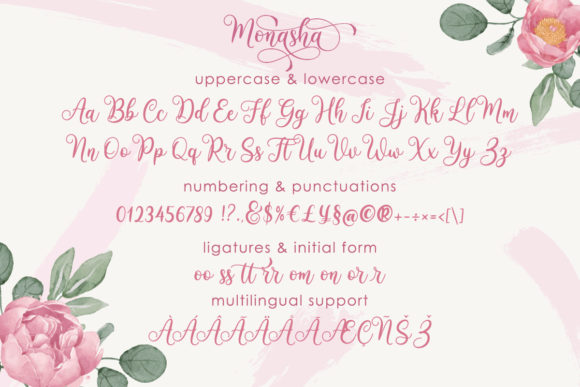 Monasha Font PNG with transparent background - Preview 4