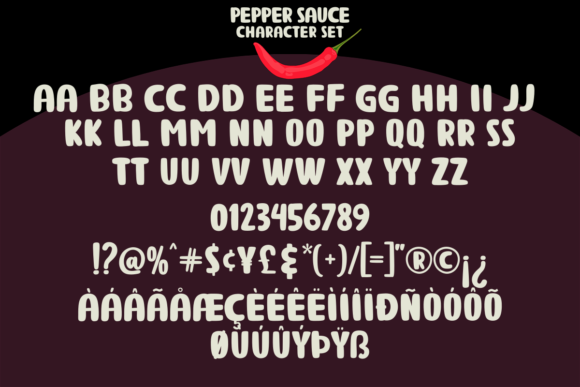 Pepper Sauce Font PNG with transparent background - Preview 1