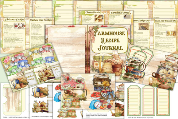 Printable Farmhouse Recipe Journal Kit