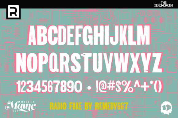 Radio Fake Font PNG with transparent background - Preview 1