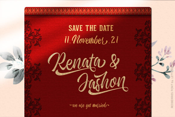 Redberries Font PNG with transparent background - Preview 2