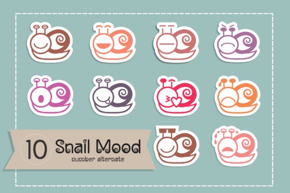 Snail Mood Font PNG with transparent background - Preview 2