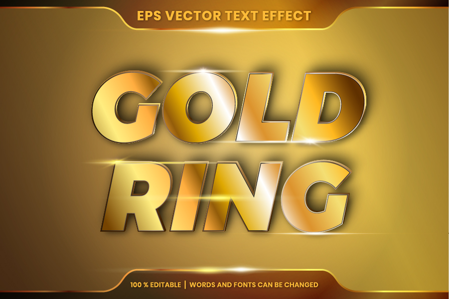 Text Effect in 3D Gold Ring Text Effect Graphic by visitindonesia ...