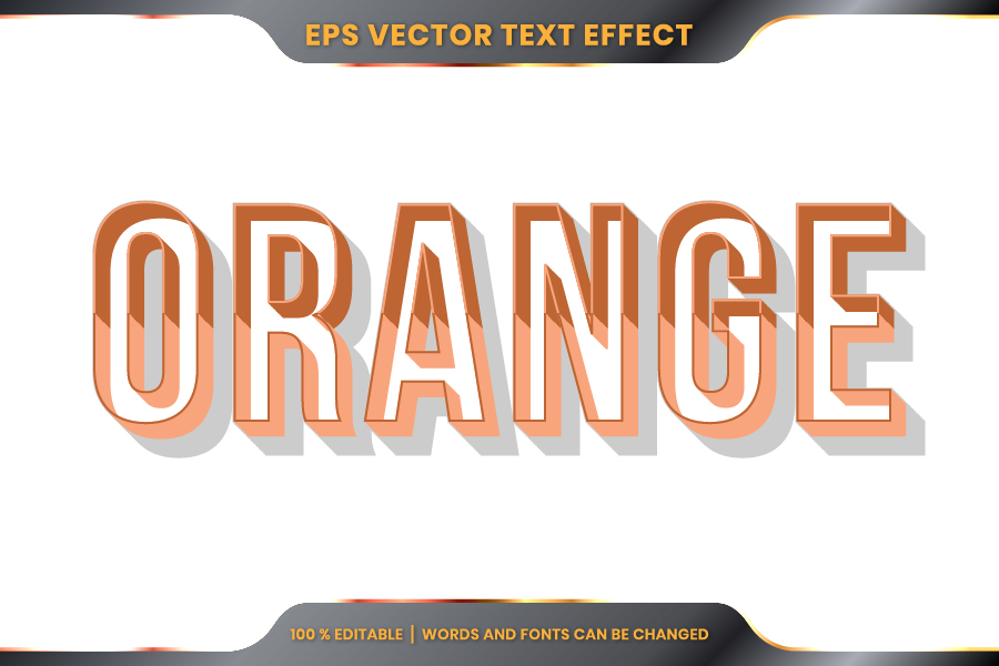 Text Effect in 3D Orange Text Effect Graphic by visitindonesia ...