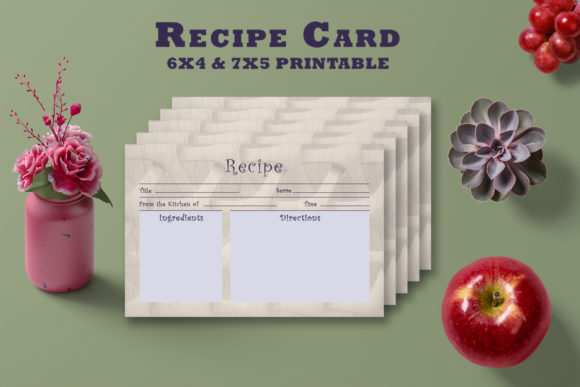 Artistic Floral Recipe Card Template V28