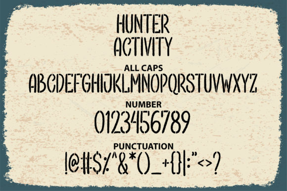 Hunter Activity Font font preview - 2