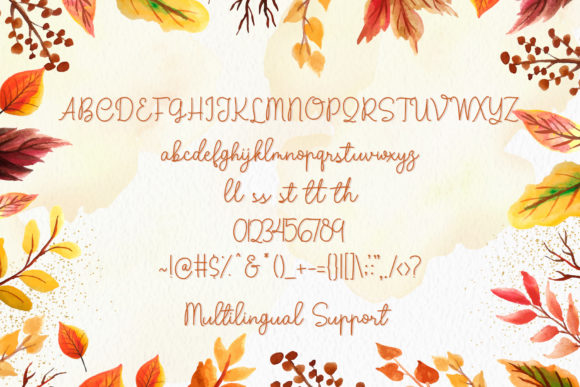 Pear Leaves Font PNG with transparent background - Preview 4