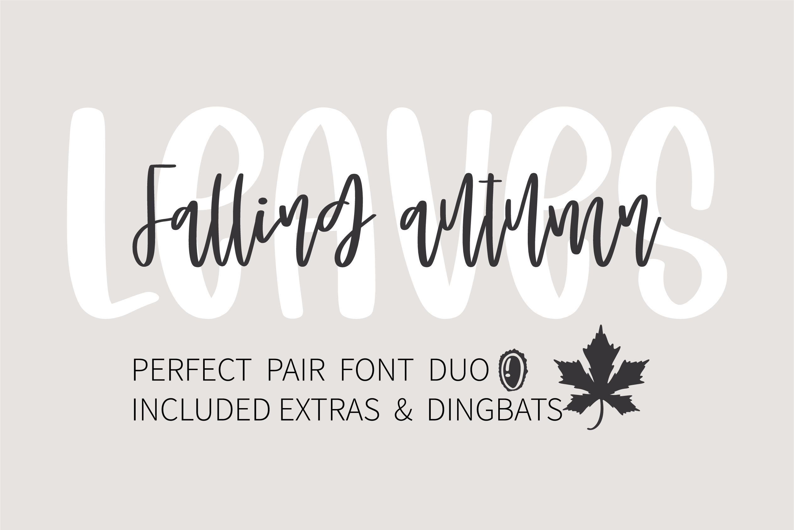 Falling Autumn Leaves font — decorative typeface with leaf ligatures between words