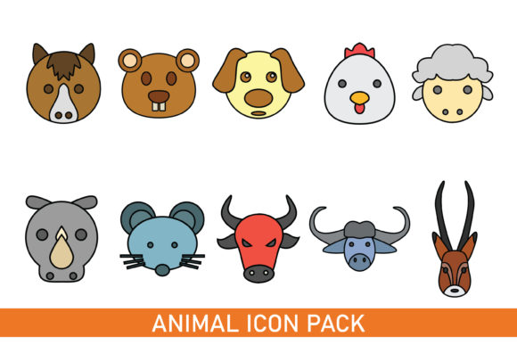 Flat Icon Pack Animal Simple