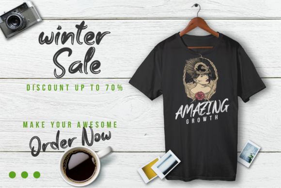 Growth Font PNG with transparent background - Preview 4