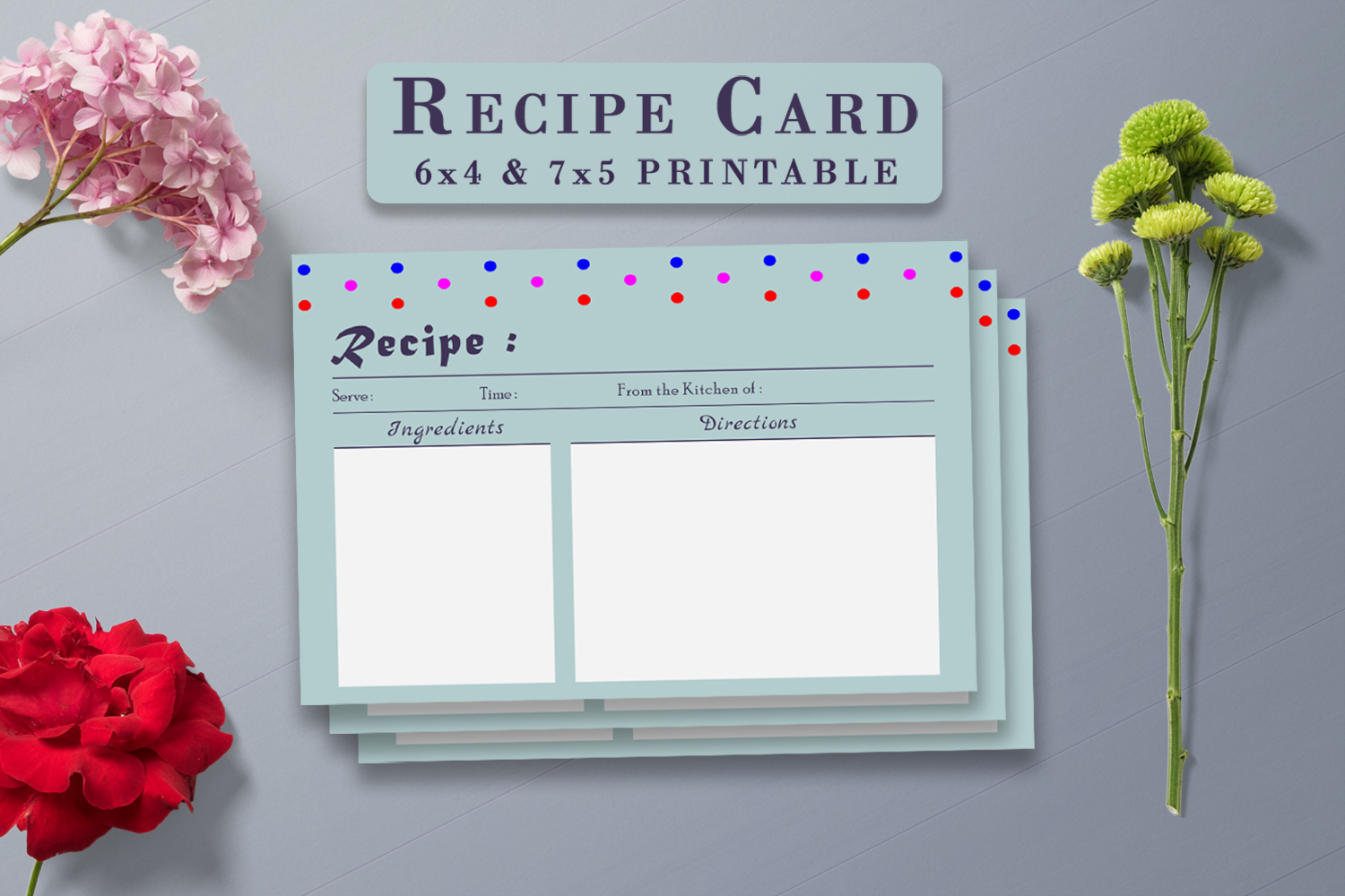 Polka Recipe Card Printable V29