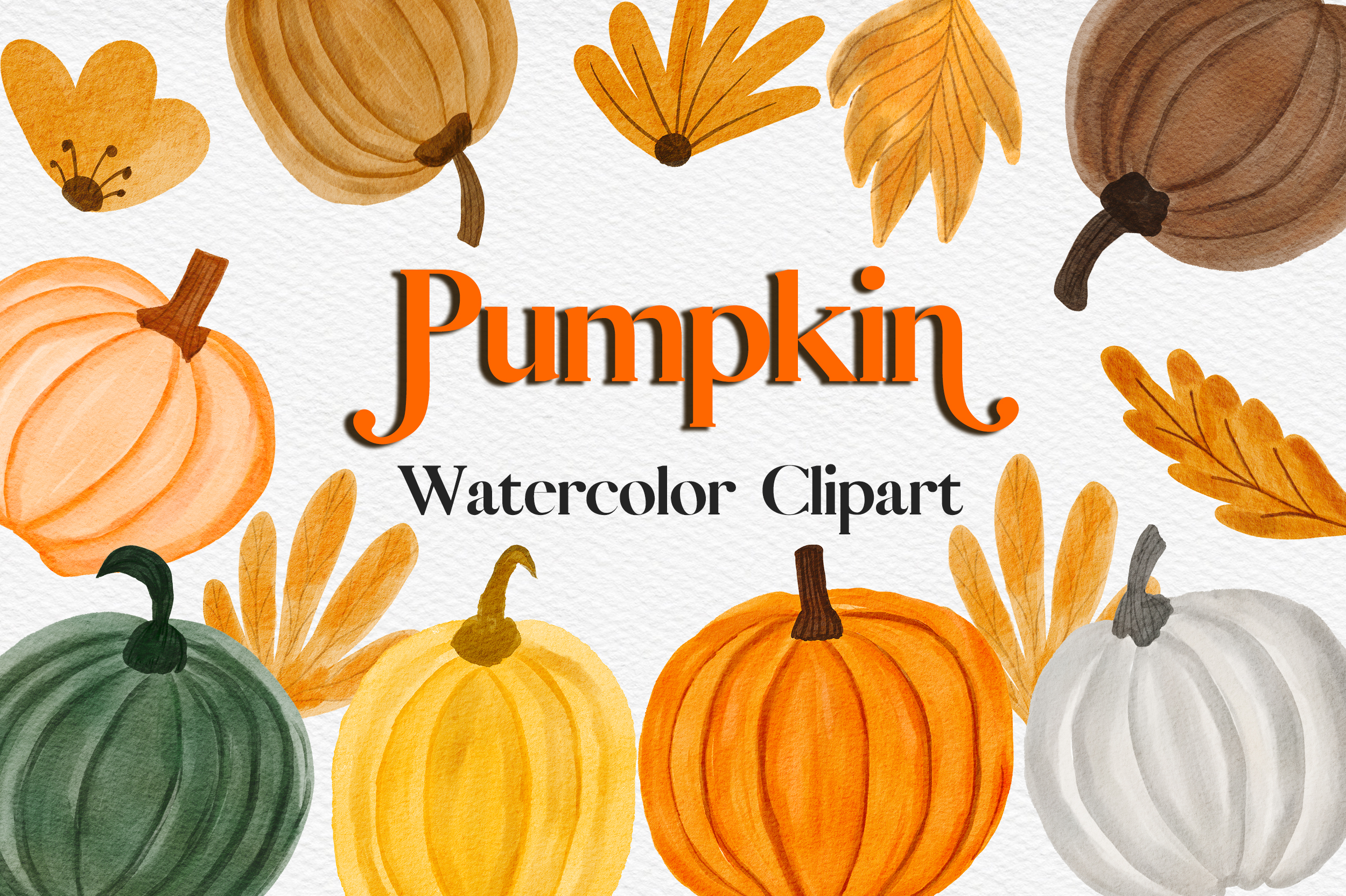 Pumpkin Watercolor Clipart Graphic by PinkPearly · Creative Fabrica