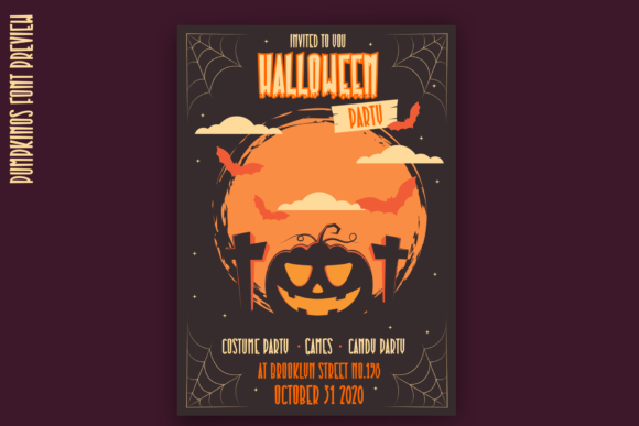 Pumpkinos Font PNG with transparent background - Preview 2