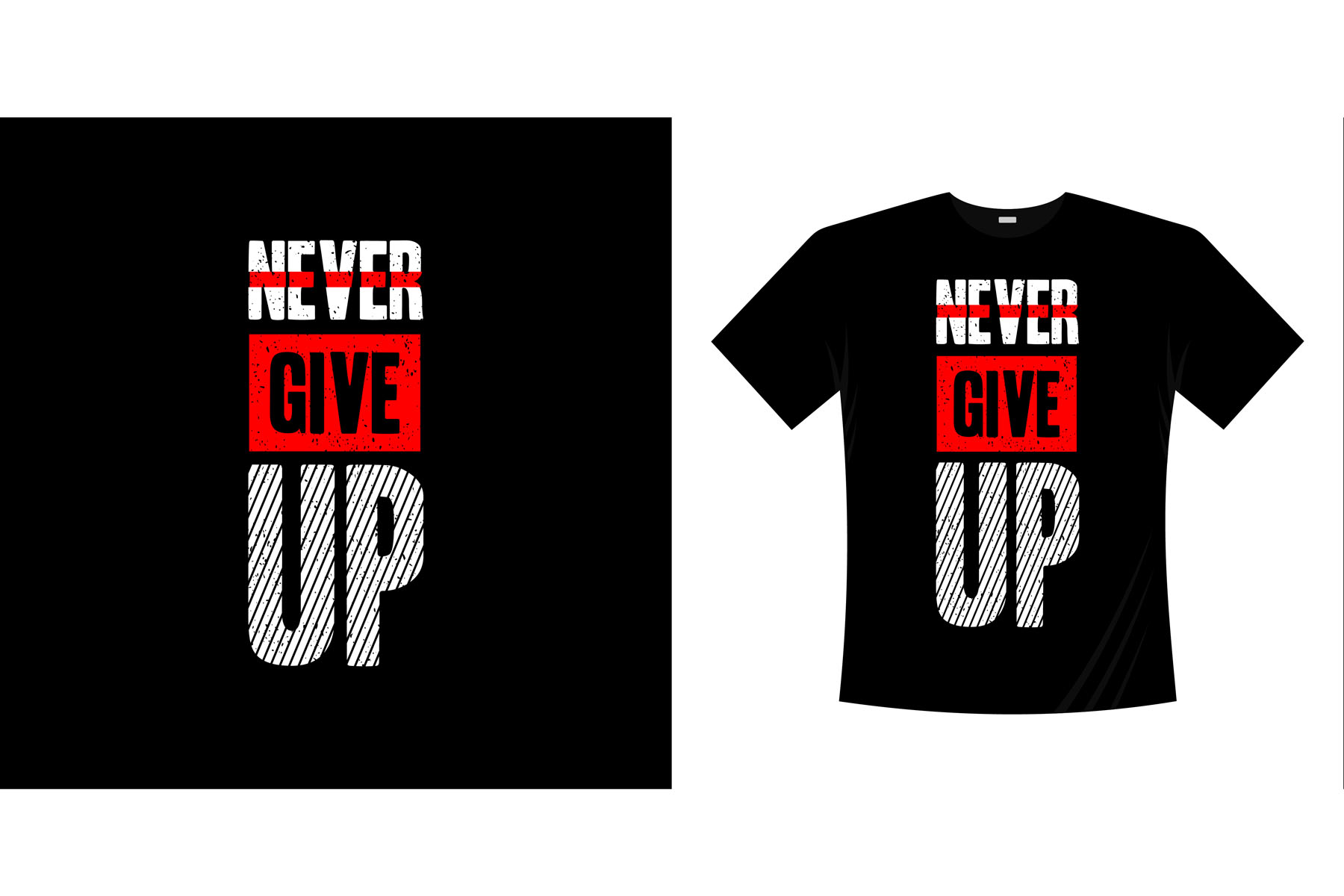 Never Give Up Typography T-shirt Design Graphic by bolakaretstudio 