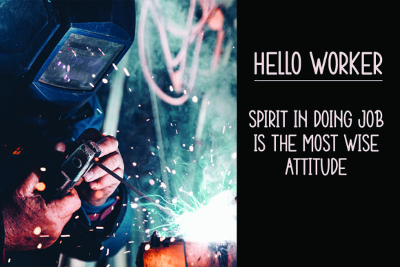 Hello Worker Font PNG with transparent background - Preview 1