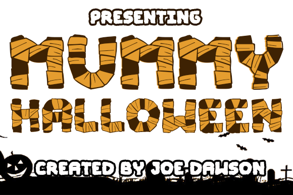 Mummy Halloween Font PNG with transparent background - Preview 2