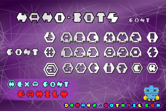 Nano Bots Font PNG with transparent background - Preview 1