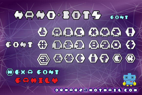 Nano Bots Font PNG with transparent background - Preview 2