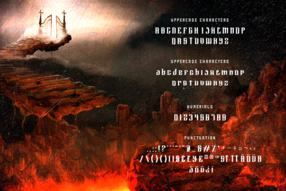 Satanic Font PNG with transparent background - Preview 1