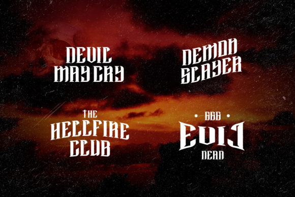 Satanic Font PNG with transparent background - Preview 3