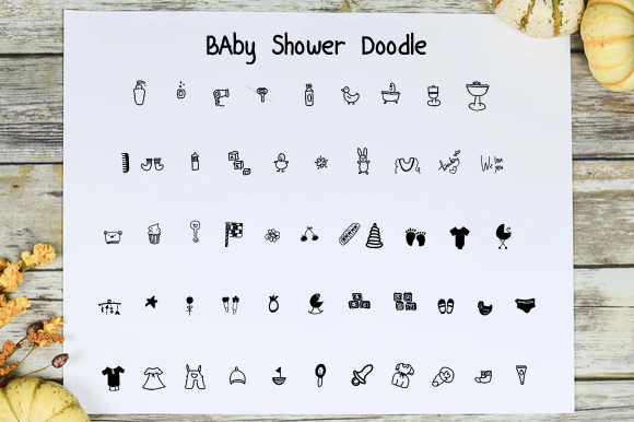Baby Shower Doodle preview — cute dingbats font