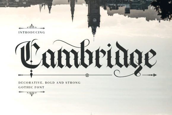 Preview specimen of Cambridge blackletter font