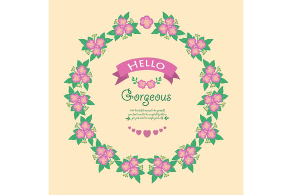 Greeting Card Design for Hello Gorgeous Grafik Grafik-Vorlagen Von stockfloral
