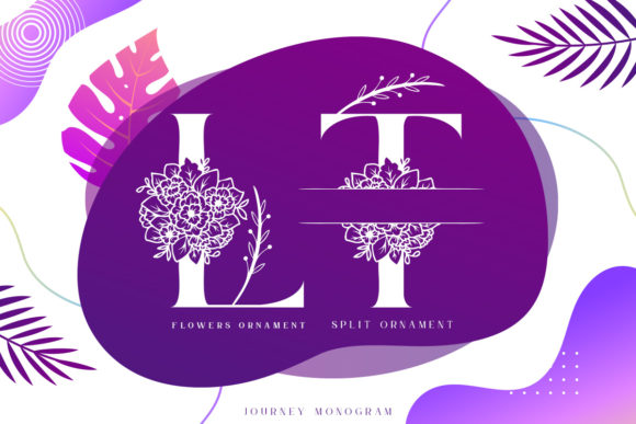 Journey Monogram Font PNG with transparent background - Preview 1