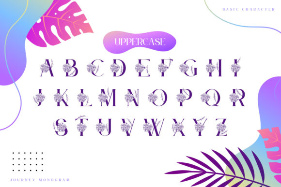 Journey Monogram Font PNG with transparent background - Preview 4
