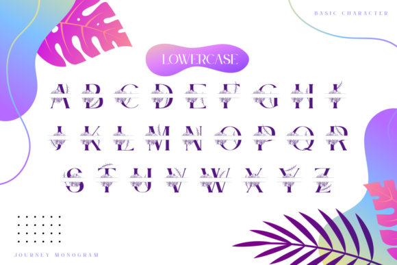 Journey Monogram Font PNG with transparent background - Preview 5