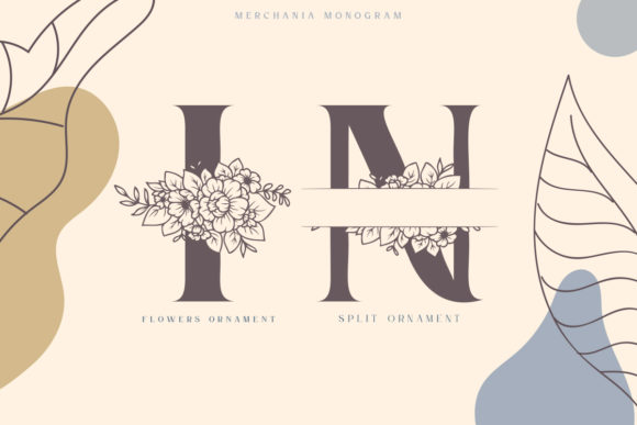 Merchania Monogram Font PNG with transparent background - Preview 1