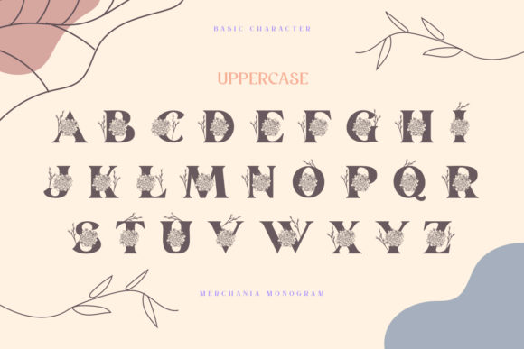 Merchania Monogram Font PNG with transparent background - Preview 4
