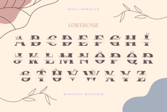 Merchania Monogram Font PNG with transparent background - Preview 5