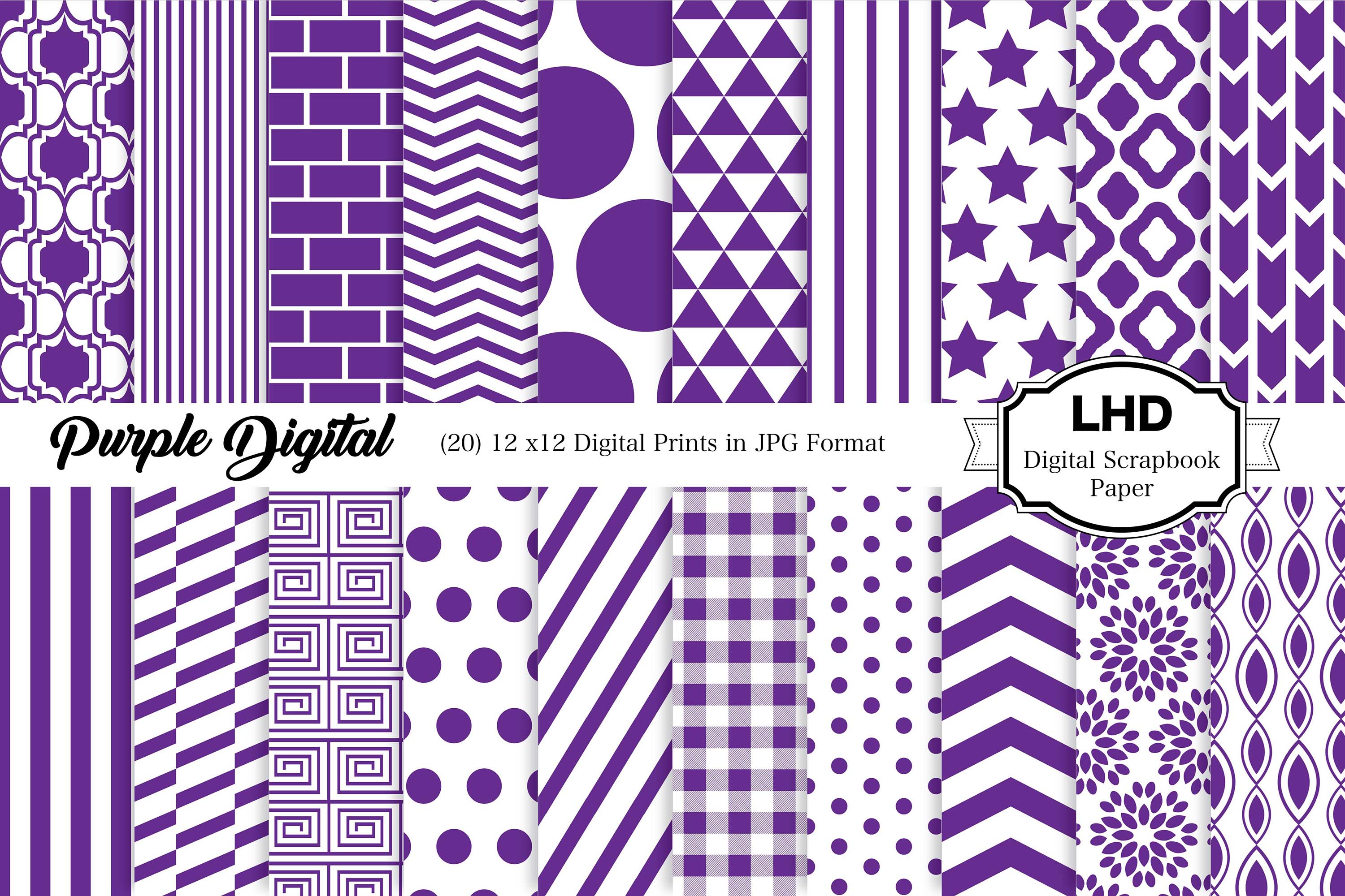 Purple Digital Paper Pack