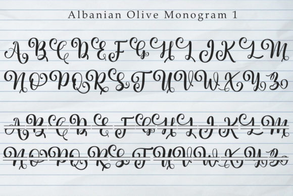 Albanian Olive Monogram Font - Preview 3