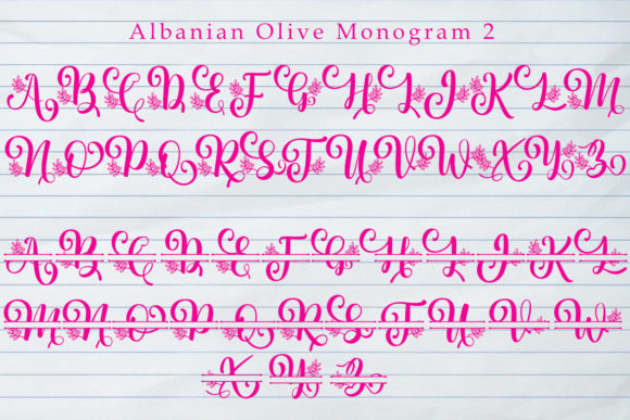Albanian Olive Monogram Font - Preview 4