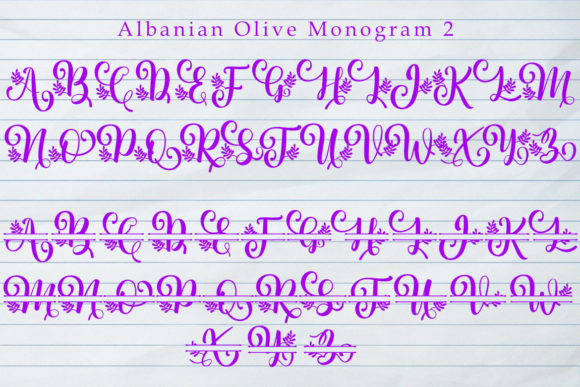 Albanian Olive Monogram Font - Preview 5